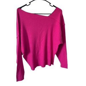 NWT ee:some Pink Sweater With Angled Neckline